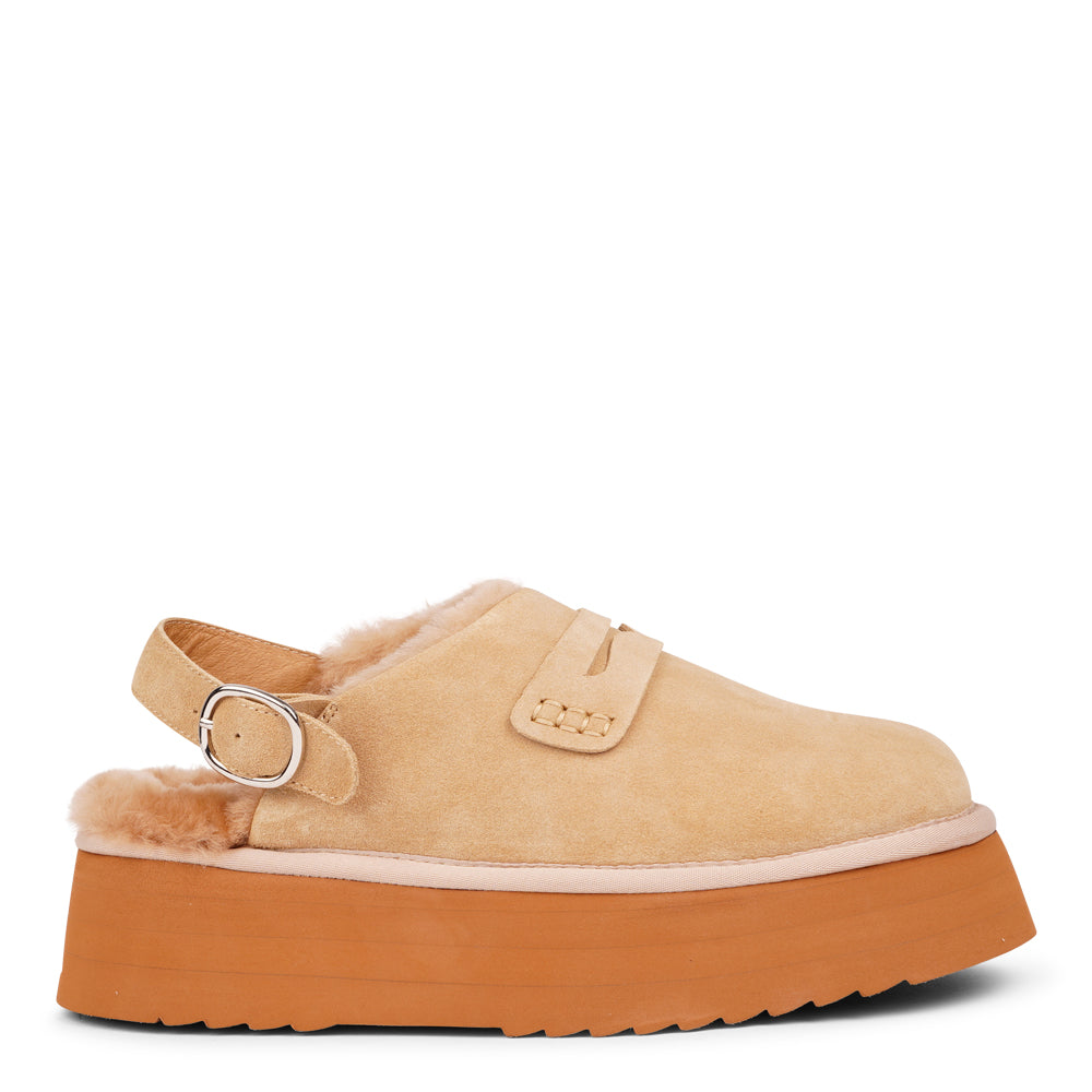 Lovelies - Step into a world of luxury and coziness with our Siple suede mules. Crafted with the finest suede, these mules are designed to provide not only elegance but also ultimate comfort for your feet. The sumptuous shearling lining ensures your feet stay warm and snug, making them the perfect choice for colder days.
The standout feature of the Siple mules is the adjustable heel strap, allowing you to customize the fit to your liking.