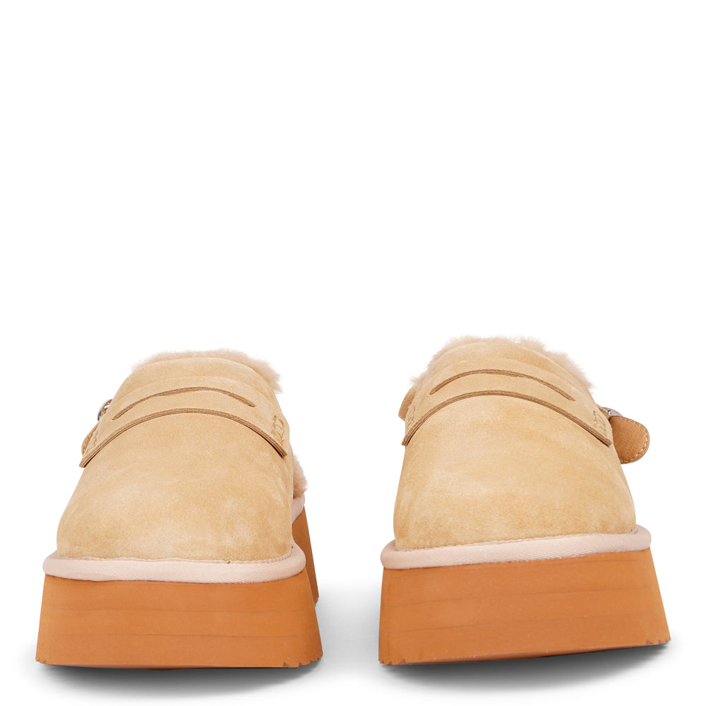 Lovelies - Step into a world of luxury and coziness with our Siple suede mules. Crafted with the finest suede, these mules are designed to provide not only elegance but also ultimate comfort for your feet. The sumptuous shearling lining ensures your feet stay warm and snug, making them the perfect choice for colder days.
The standout feature of the Siple mules is the adjustable heel strap, allowing you to customize the fit to your liking.