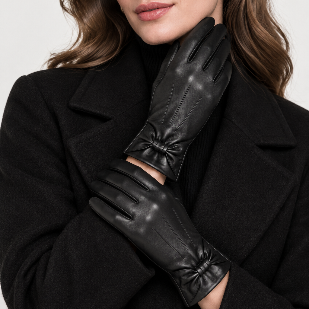 Sondrio - Lambskin Gloves with Bow Detail