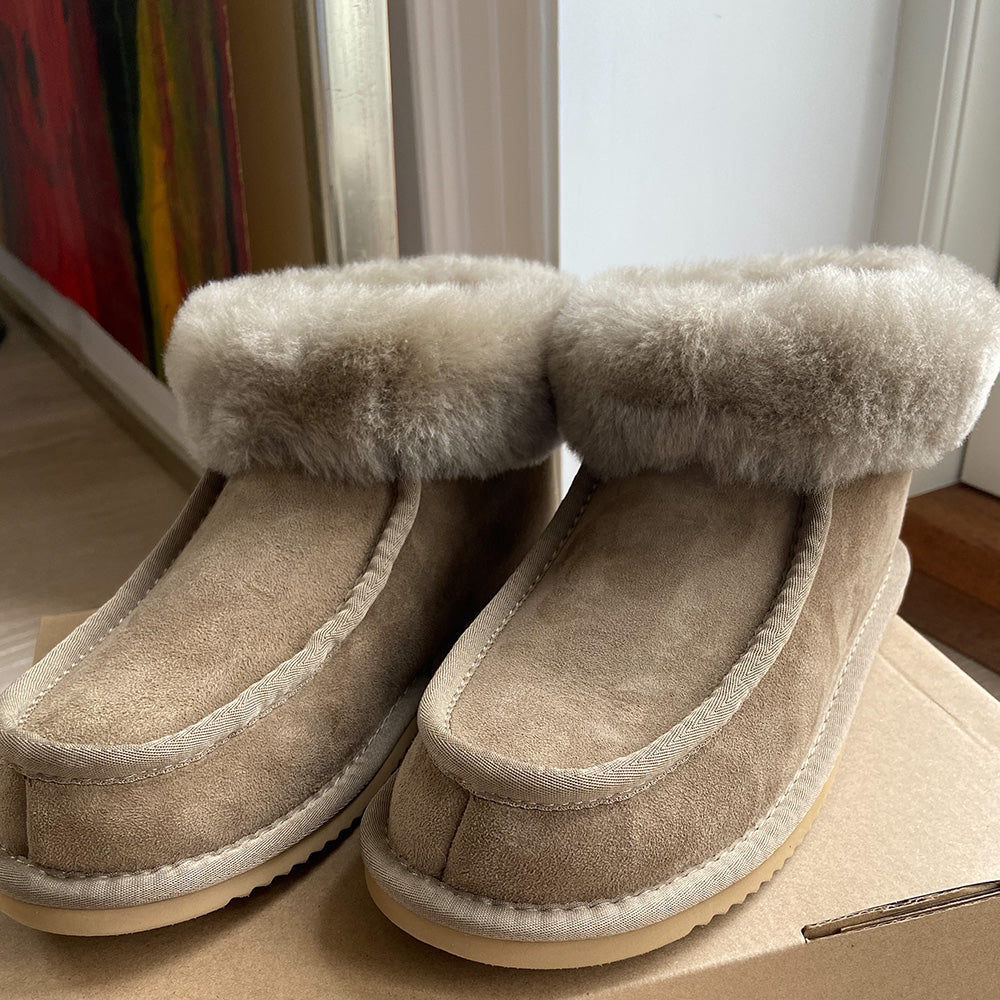 Lovelies Studio - Soft and cosy shearling slippers   Lovelies shearling slippers are the essence of comfortability. When you’re in the need of surrounding your feet in soft and warm slippers, Lovelies shearling slippers are the answer. With soft and durable soles, warm shearling and a gorgeous design, you’ll never want to wear any other home-shoe to make you feel at ease.