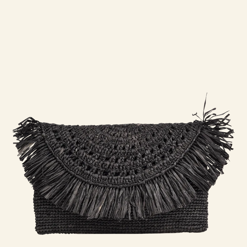 Tazzoli - Crochet raffia clutch