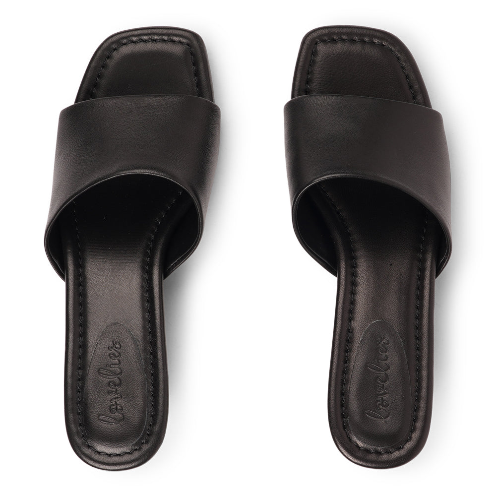 Lovelies Studio - High heel slip-on Sandals - Step into ultimate comfort and feminine elegance with our nappa leather sandals featuring a beautiful wide strap. Indulge in the delicate and soft fabrics that will make you feel both at ease and effortlessly stylish.