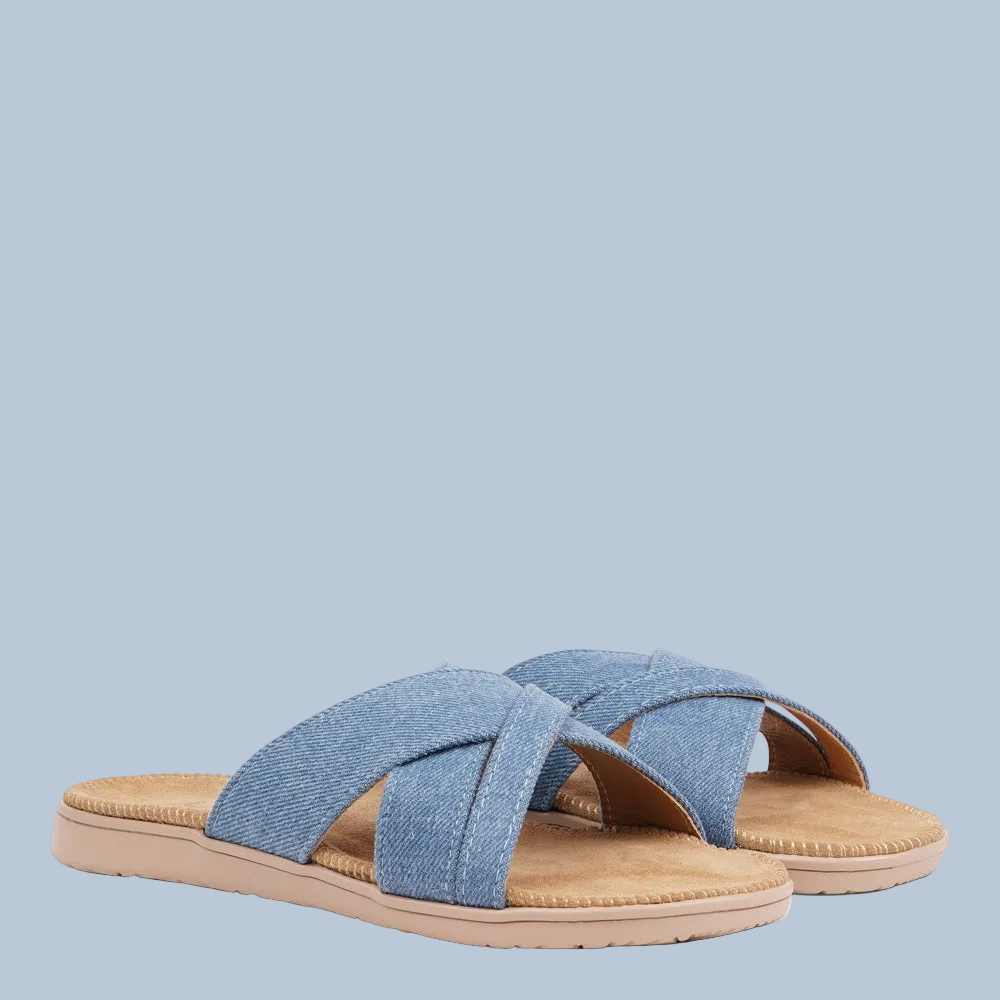 Tsilia - Denim sandal w/ soft suede sole