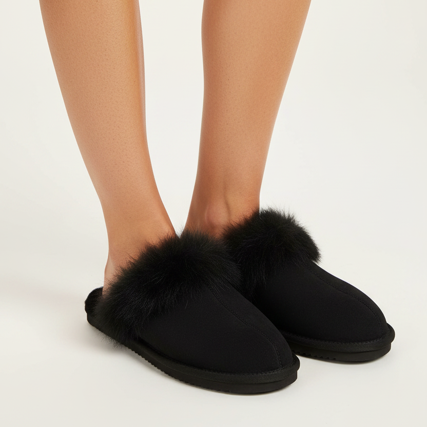 Vig - Shearling Slippers with Toscana Fur Detailing