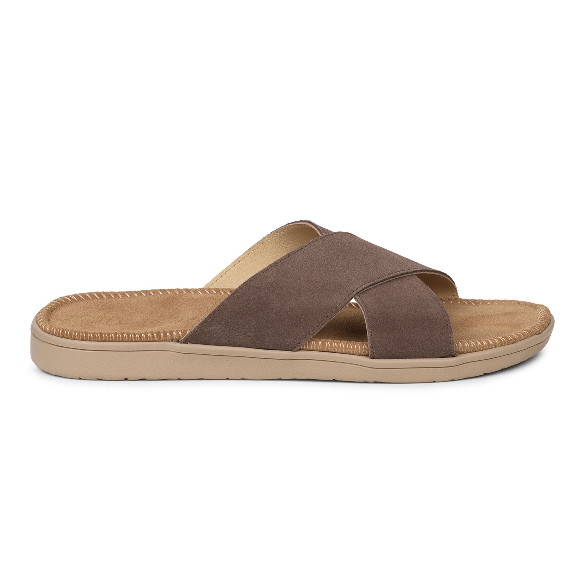 Lovelies Studio - Bellevue cross suede sandal with the most comfortable rubber sole which is covered in exclusive suede. The sandal has a wonderful feminine look and will match your summer dresses and light blue jeans perfectly. Enjoy your lovelies !