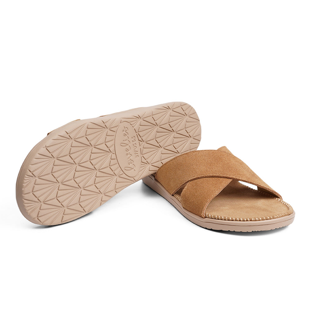 Lovelies Studio -  Bellevue cross suede sandal with the most comfortable rubber sole which is covered in exclusive suede. The sandal has a wonderful feminine look and will match your summer dresses and light blue jeans perfectly. Enjoy your lovelies !