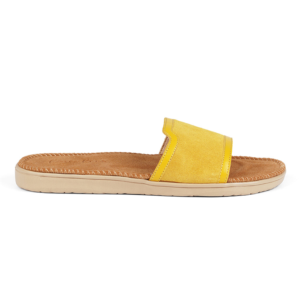 Lovelies Bodri, Yellow, Wonderful soft and comfortable sandal with suede sole and upper. The rubber sole is light and soft which makes the sandal very comfortable and beautiful.