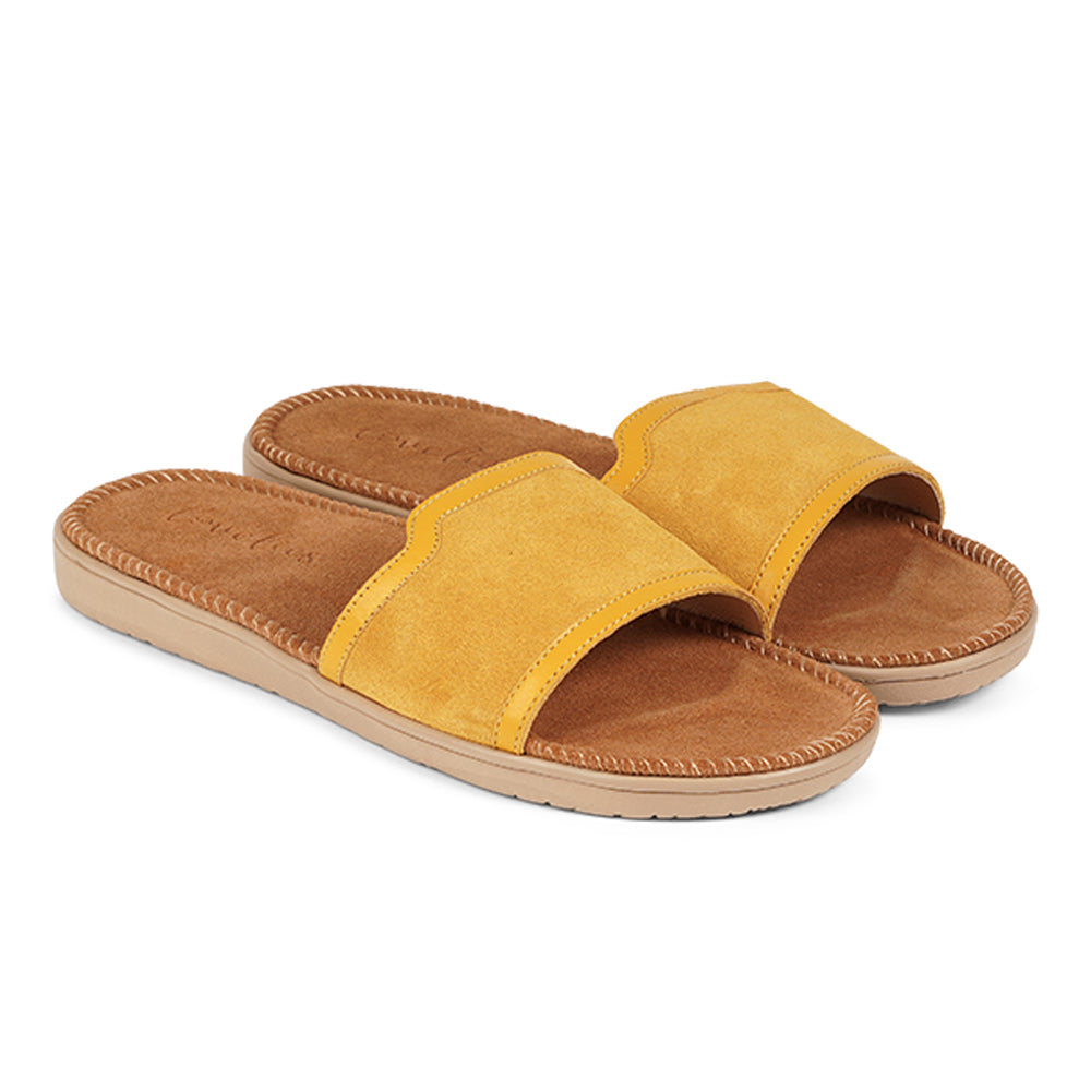 Lovelies Bodri, Yellow, Wonderful soft and comfortable sandal with suede sole and upper. The rubber sole is light and soft which makes the sandal very comfortable and beautiful.