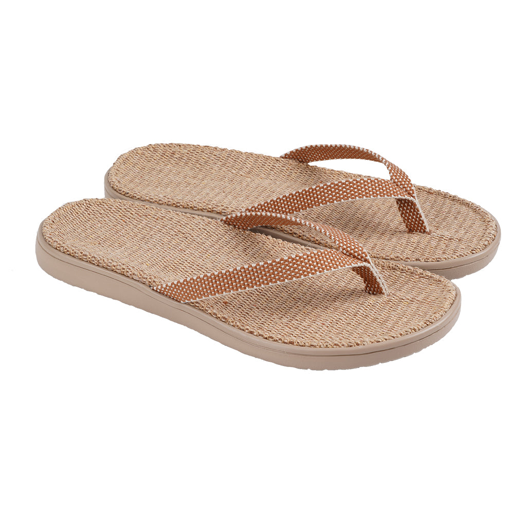 Lovelies Bonete Jute flip flops. The rubber sole is light, soft and very comfortable. The best summer flip flops and in many colors.