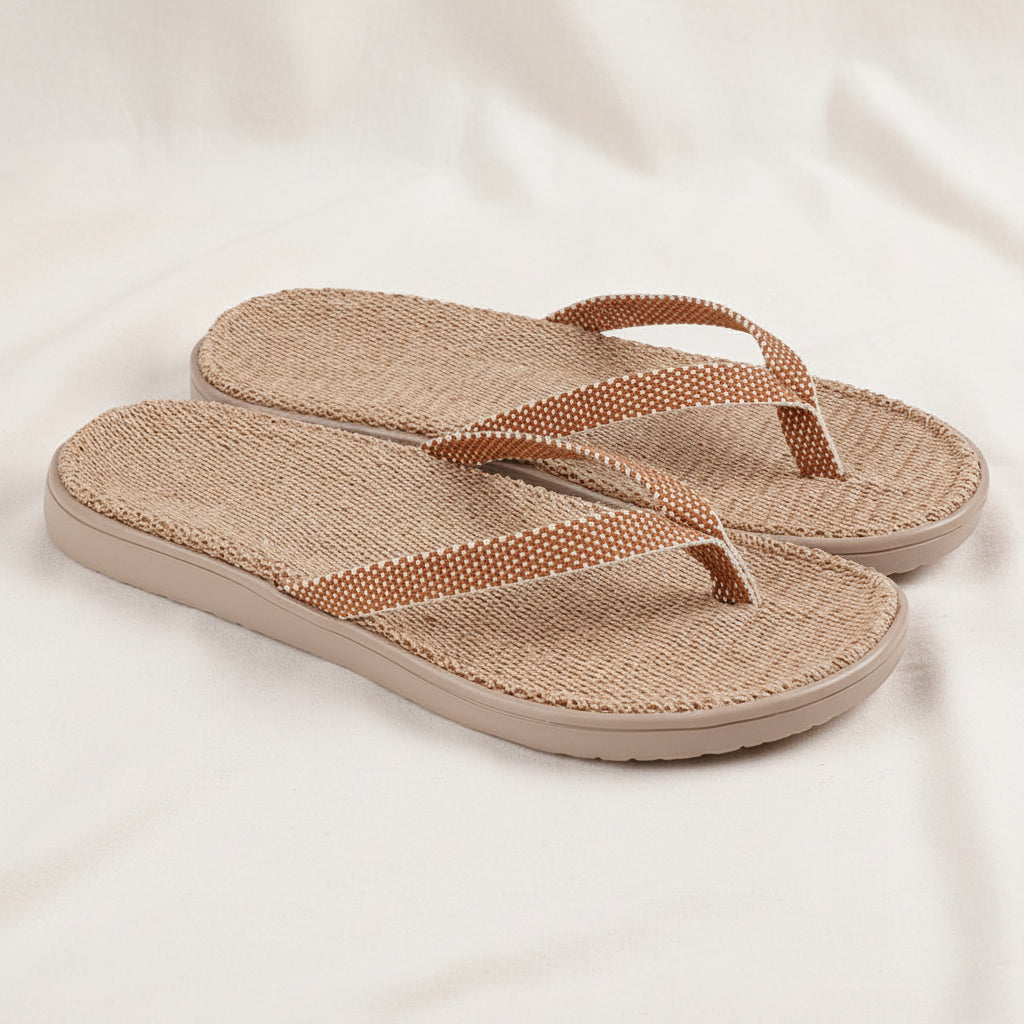 Lovelies Bonete Jute flip flops. The rubber sole is light, soft and very comfortable. The best summer flip flops and in many colors.