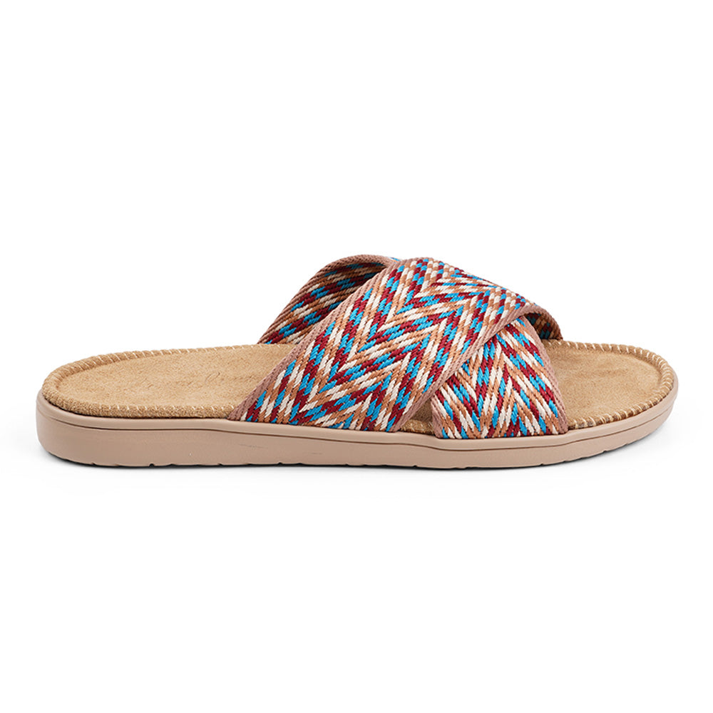 Step into sunshine with Calaton, a beautiful summer sandal designed for both style and all-day comfort. Featuring a durable two-layer rubber sole and a soft innersole covered in suede.
The soft cotton straps, woven with a beautiful and stylish pattern, wrap gently around your feet for a secure yet airy fit. Lightweight, breathable, and effortlessly chic, Calaton is your go-to sandal for warm days and relaxed evenings.
Whether paired with a flowing dress or casual denim, Calaton completes your summer