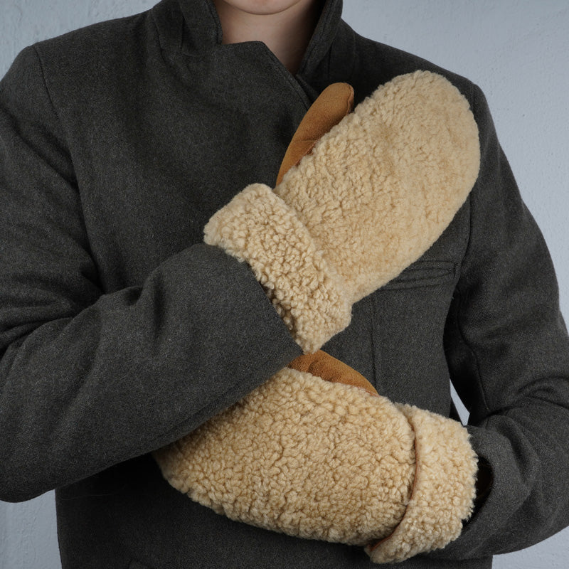 Lovelies Studio - The cozy Colon mittens are made of 100% Australian double faced shearling. The palm is soft sheep skin and the beautiful upper, cuff and the lining is curly sheep fur. The thumb is made with only one side sawing for the best comfort and style. Our Colon mittens are extra long which means that you can fold and wear them in 4 different ways.