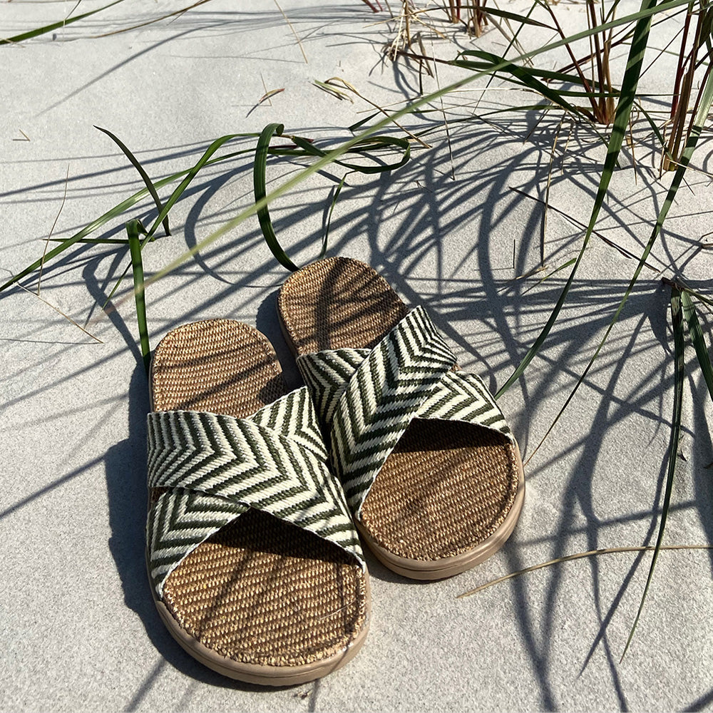 The Danish brand Lovelies - Formentera sandals Soft rubber sole covered in Natural jute with straps of bast. 