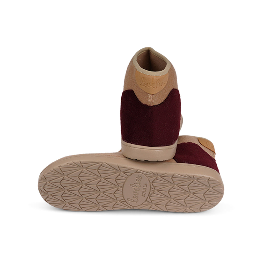 HL9543 Lovelies lounge slippers camel bordeaux