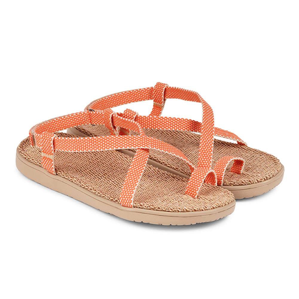 The Isola style has a velcro lock heel strap and a simple loop for the toe, so beautiful and elegant. With its delicate and soft fabrics, you feel at ease and elegant at the same time. The easy to-go sandals with their striking summer colours are a perfect fit to your feminine summer dresses and your light blue summer jeans. Enjoy your Lovelies! Material: Outsole / Insole : Rubber Footbed: 100% Natural Jute Upper: Cotton Webbing Heel Heights 2 cm Handmade with passion