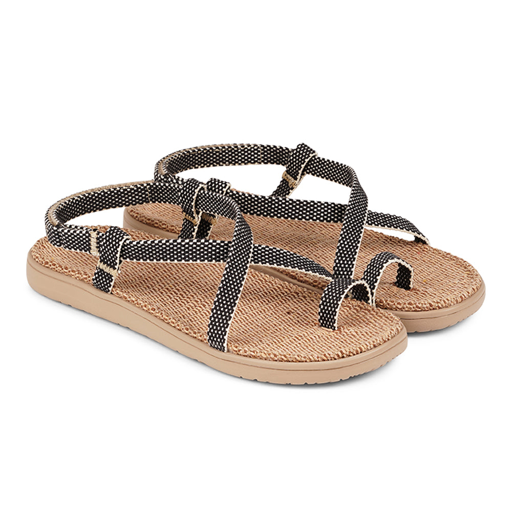 Lovelies - Isola sandals - Soft rubber sole covered in natural jute and woven straps in cotton. The sandals are light and very comfortable.