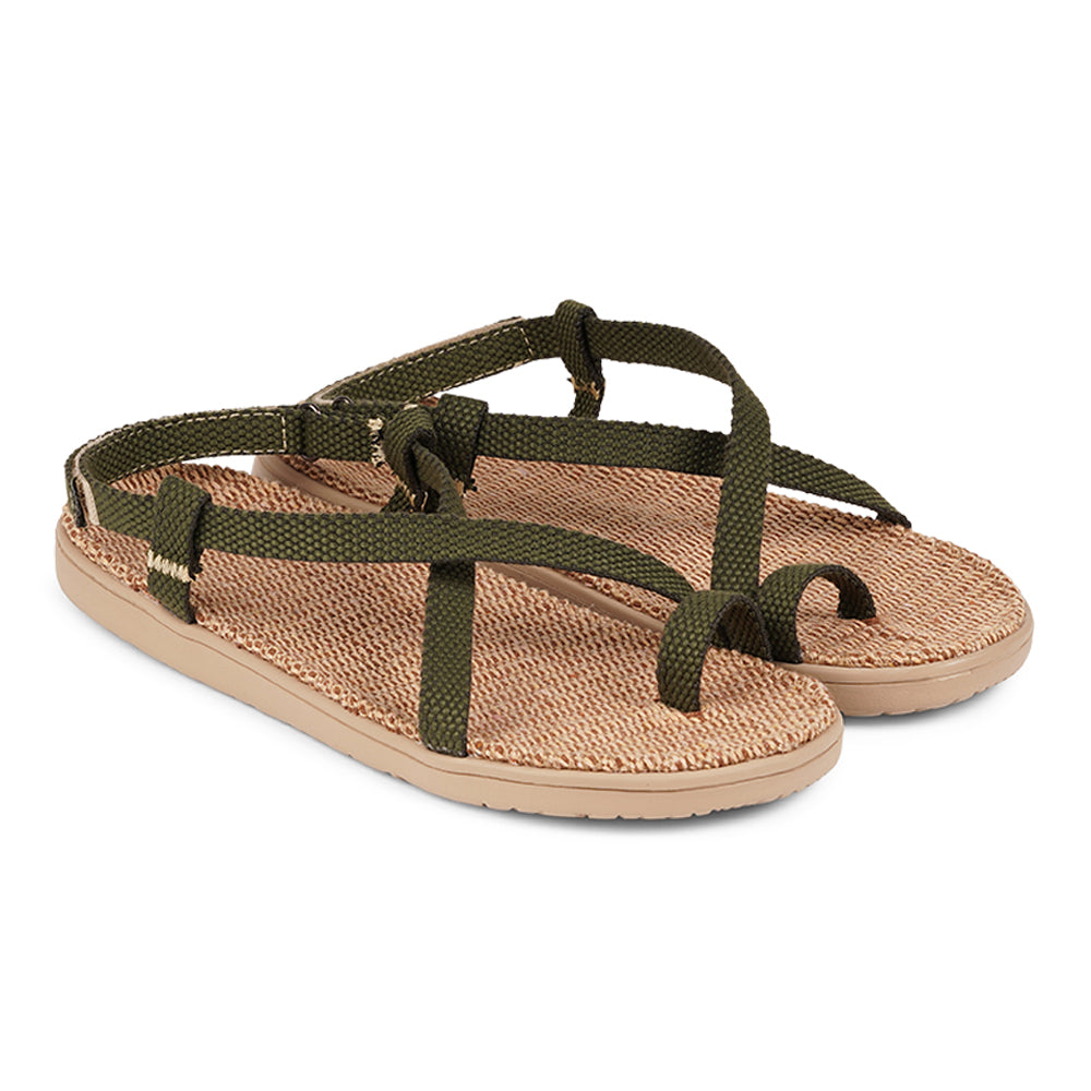 The Isola style has a velcro lock heel strap and a simple loop for the toe, so beautiful and elegant. With its delicate and soft fabrics, you feel at ease and elegant at the same time. The easy to-go sandals with their striking summer colours are a perfect fit to your feminine summer dresses and your light blue summer jeans. Enjoy your Lovelies! Material: Outsole / Insole : Rubber Footbed: 100% Natural Jute Upper: Cotton Webbing Heel Heights 2 cm Handmade with passion