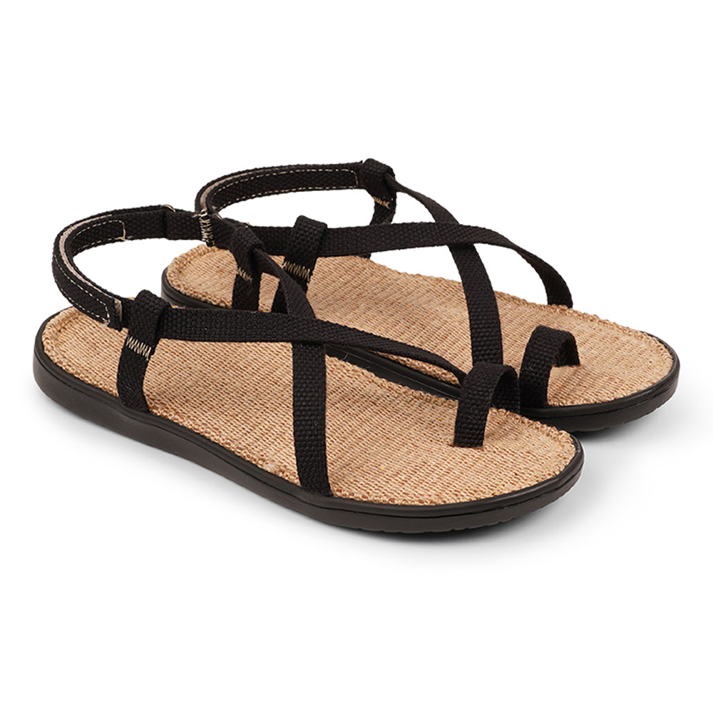 The Isola style has a velcro lock heel strap and a simple loop for the toe, so beautiful and elegant. With its delicate and soft fabrics, you feel at ease and elegant at the same time. The easy to-go sandals with their striking summer colours are a perfect fit to your feminine summer dresses and your light blue summer jeans. Enjoy your Lovelies! Material: Outsole / Insole : Rubber Footbed: 100% Natural Jute Upper: Cotton Webbing Heel Heights 2 cm Handmade with passion