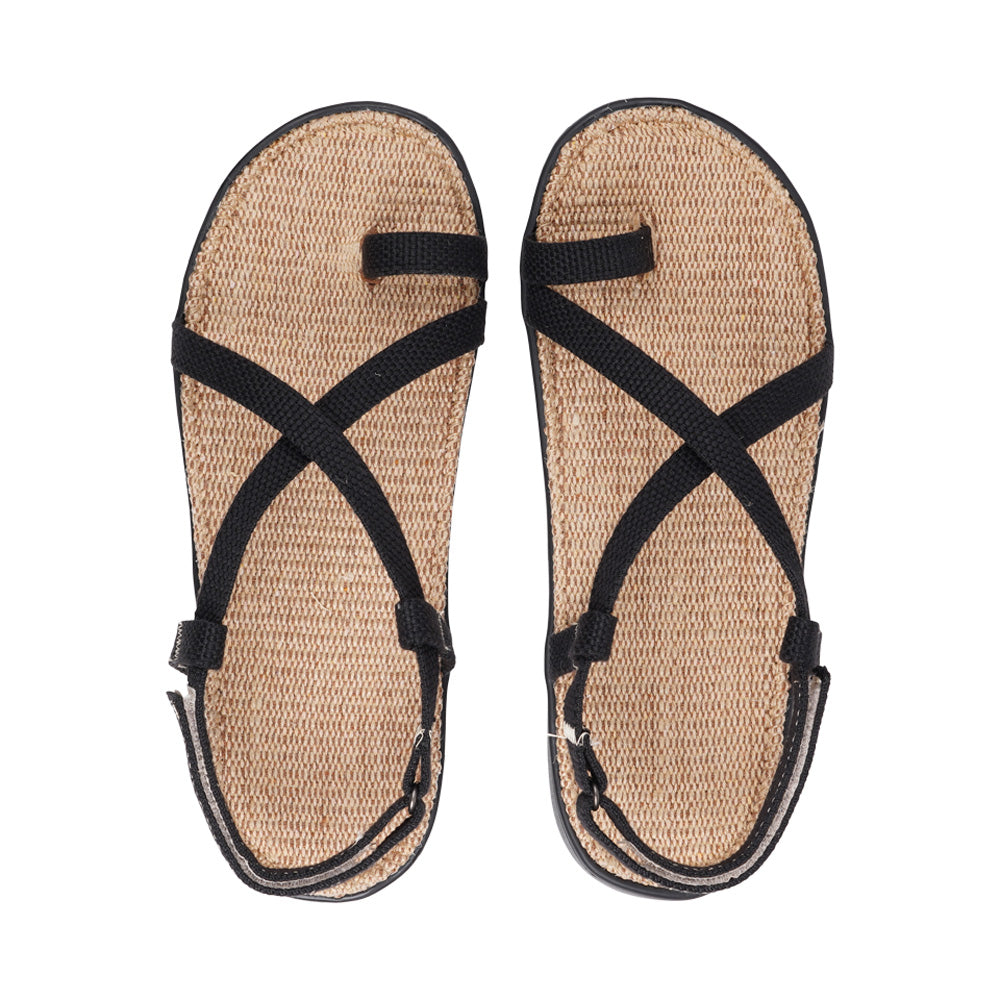 The Isola style has a velcro lock heel strap and a simple loop for the toe, so beautiful and elegant. With its delicate and soft fabrics, you feel at ease and elegant at the same time. The easy to-go sandals with their striking summer colours are a perfect fit to your feminine summer dresses and your light blue summer jeans. Enjoy your Lovelies! Material: Outsole / Insole : Rubber Footbed: 100% Natural Jute Upper: Cotton Webbing Heel Heights 2 cm Handmade with passion