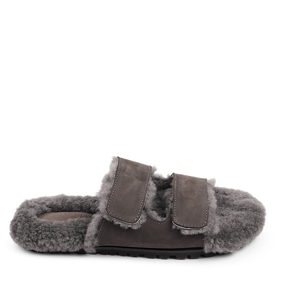 Lovelies Studio - Adjustable Nubuck sandals with shearling lining Lovelies shearling sandals will bring softness and warmth to your feet this autumn. The combination of soft shearling and rubber sole guarantees the utmost comfort to the wearer. Lovelies Studio is a Danish brand.