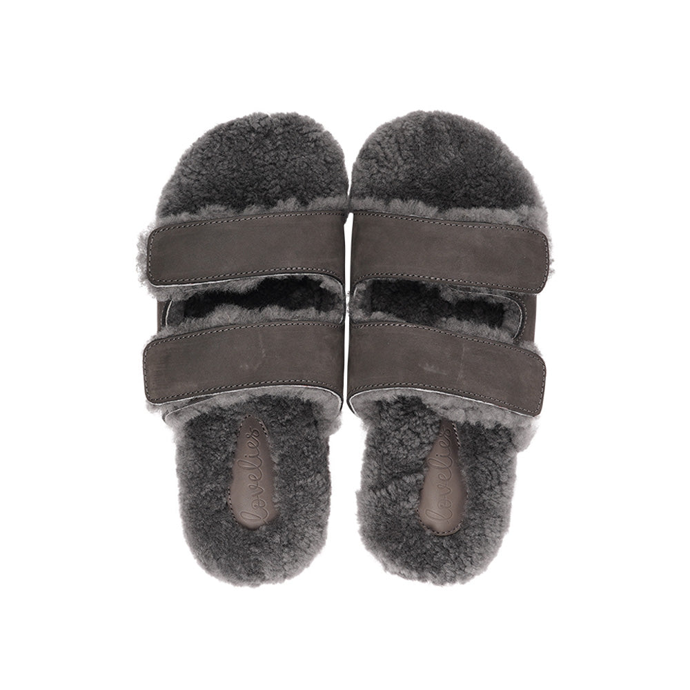 Lovelies Studio - Adjustable Nubuck sandals with shearling lining Lovelies shearling sandals will bring softness and warmth to your feet this autumn. The combination of soft shearling and rubber sole guarantees the utmost comfort to the wearer. Lovelies Studio is a Danish brand.