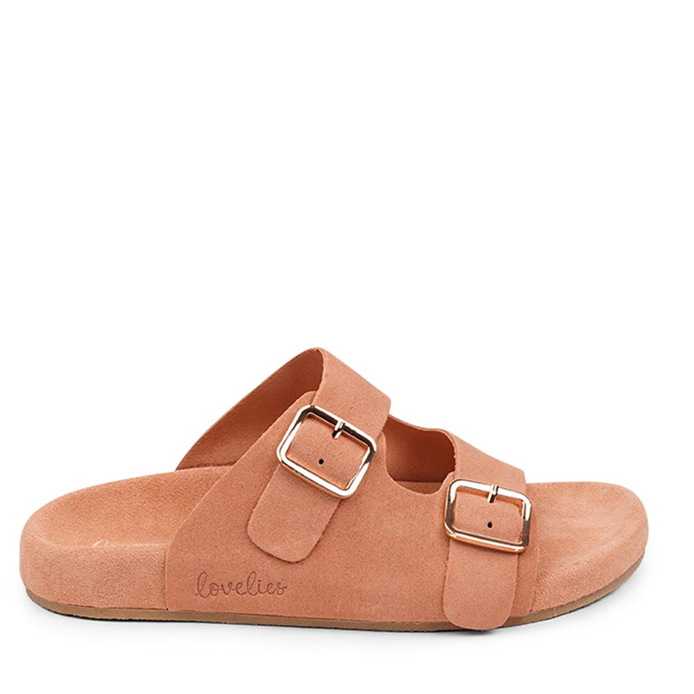 These soft suede leather sandals come with 2 adjustable straps and a full suede covered midsole for the best fit and comfort. With its delicate and soft fabrics, you feel at ease and elegant at the same time. The easy to-go sandals will fit to your feminine dress or your summer jeans. Size and fit: True to size If you are between sizes, we recommend taking the next size up. See our Size Guide Material: Outsole / Insole : Rubber Footbed: Suede leather Lining: Suede leather Upper: Suede leather