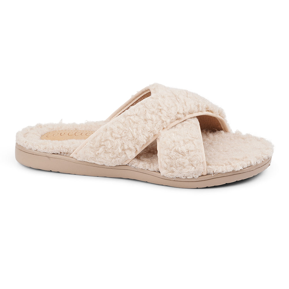 Lovelies lounge slippers are the essence of comfortability. When you’re in the need of surrounding your feet in soft and warm slippers, Lovelies lounge slippers are the answer. With soft and durable soles, fine wool and a gorgeous design, you’ll never want to wear any other home-shoe to make you feel at ease. Enjoy your Lovelies! See our Size Guide Material: Outsole / Insole : Rubber Footbed: Curly faux fur Lining: 80% Wool – 20% polyester Upper: Curly faux fur