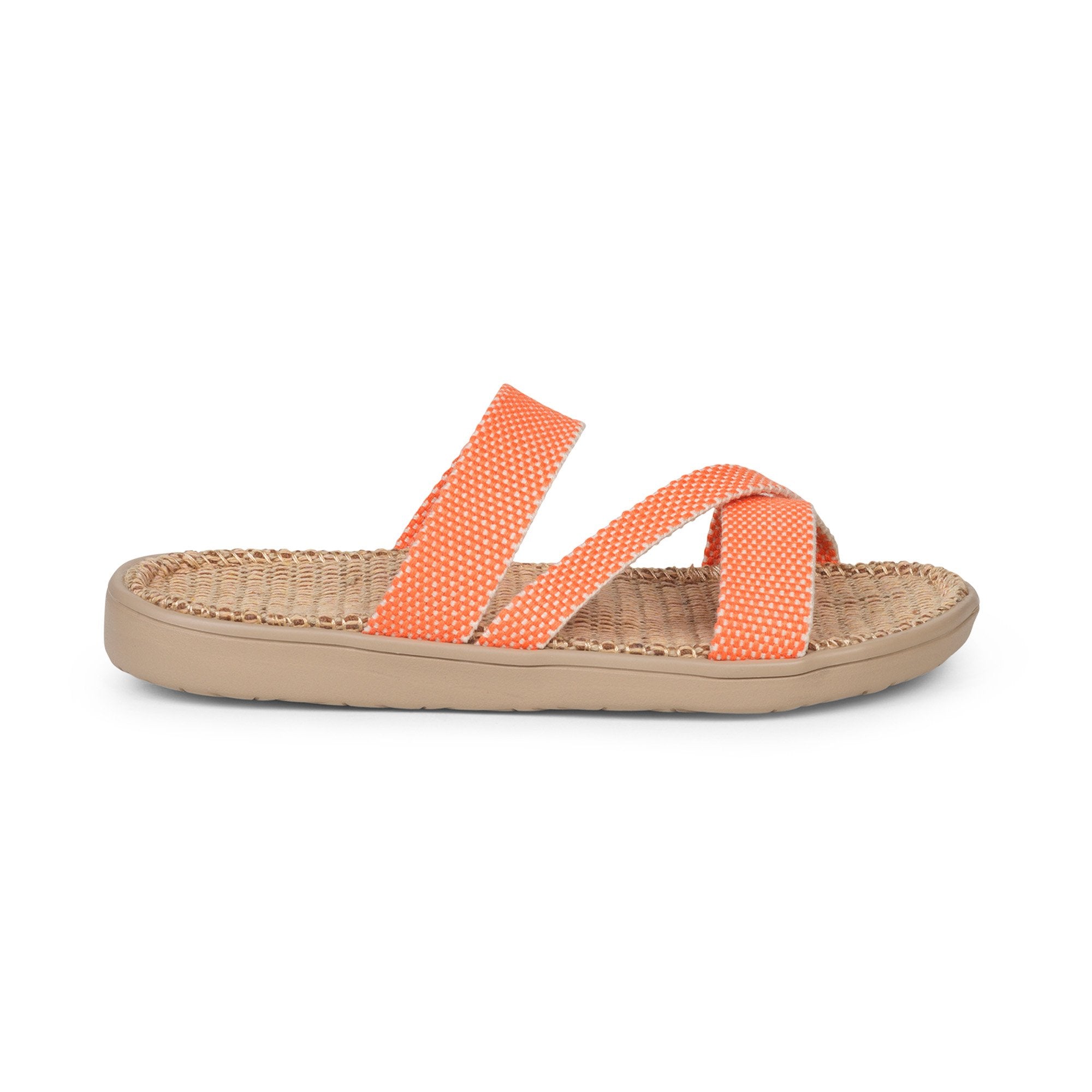 Sandals with straps of soft cotton. The comfortable inner sole in covered with jute