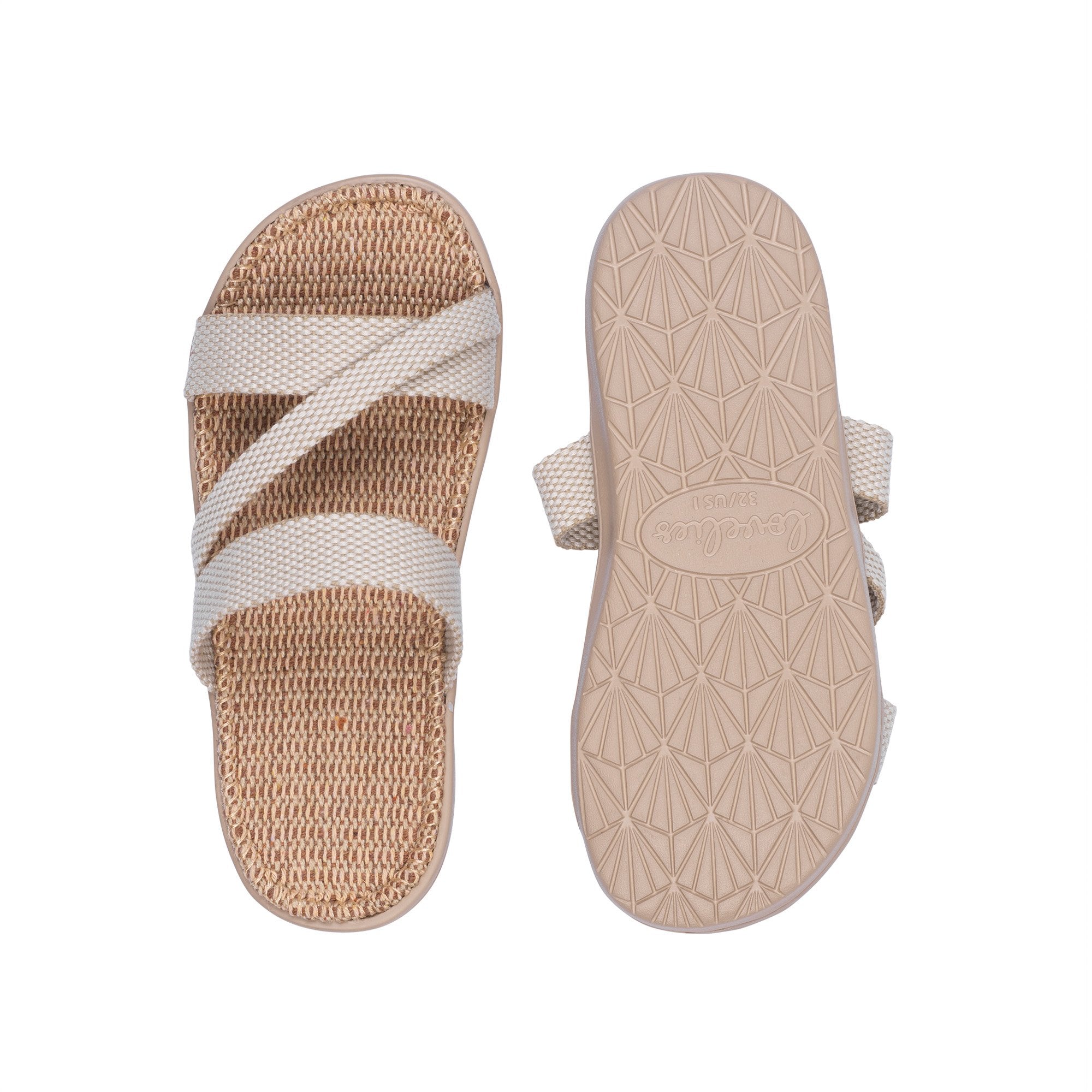 Sandals with straps of soft cotton. The comfortable inner sole in covered with jute