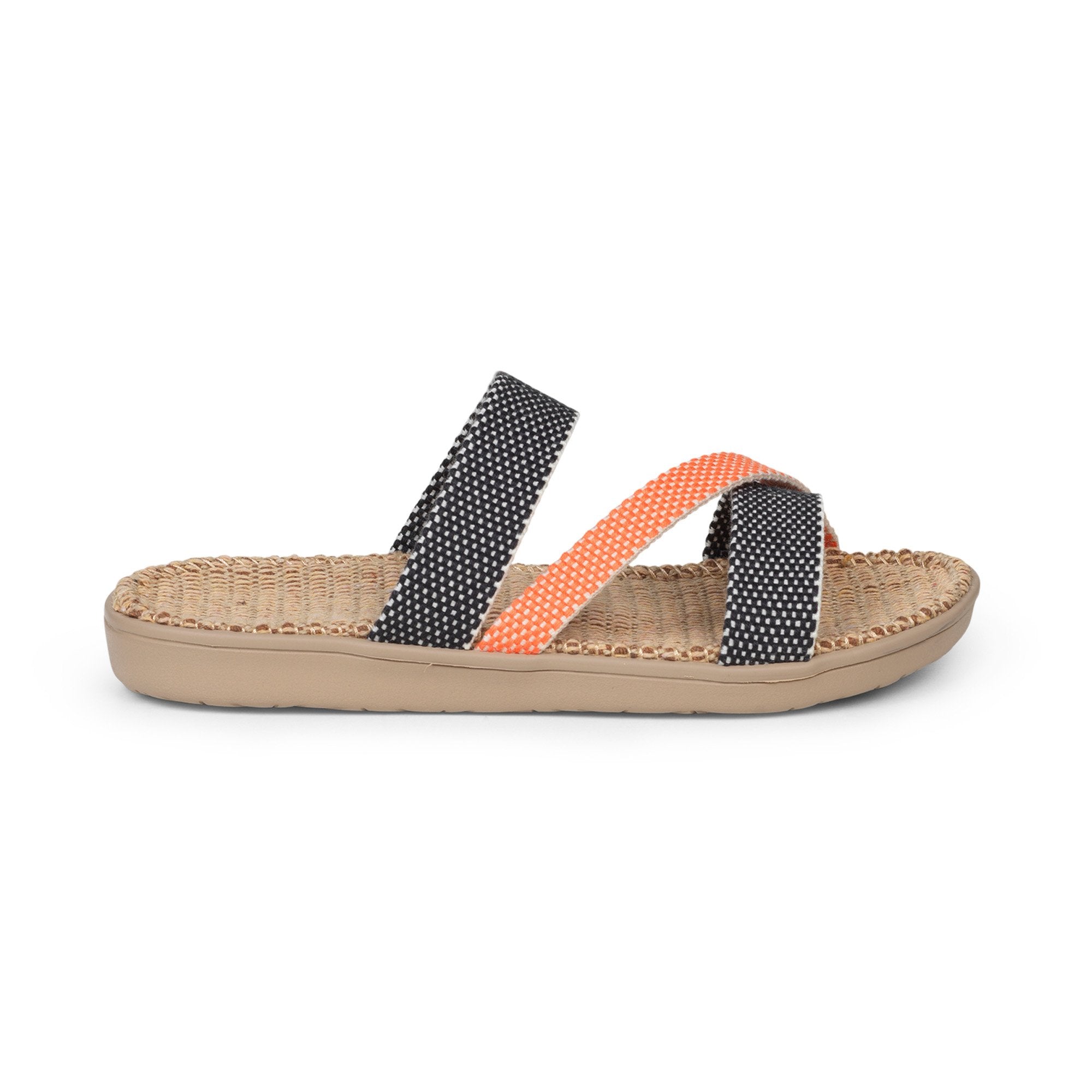 Sandals with straps of soft cotton. The comfortable inner sole in covered with jute