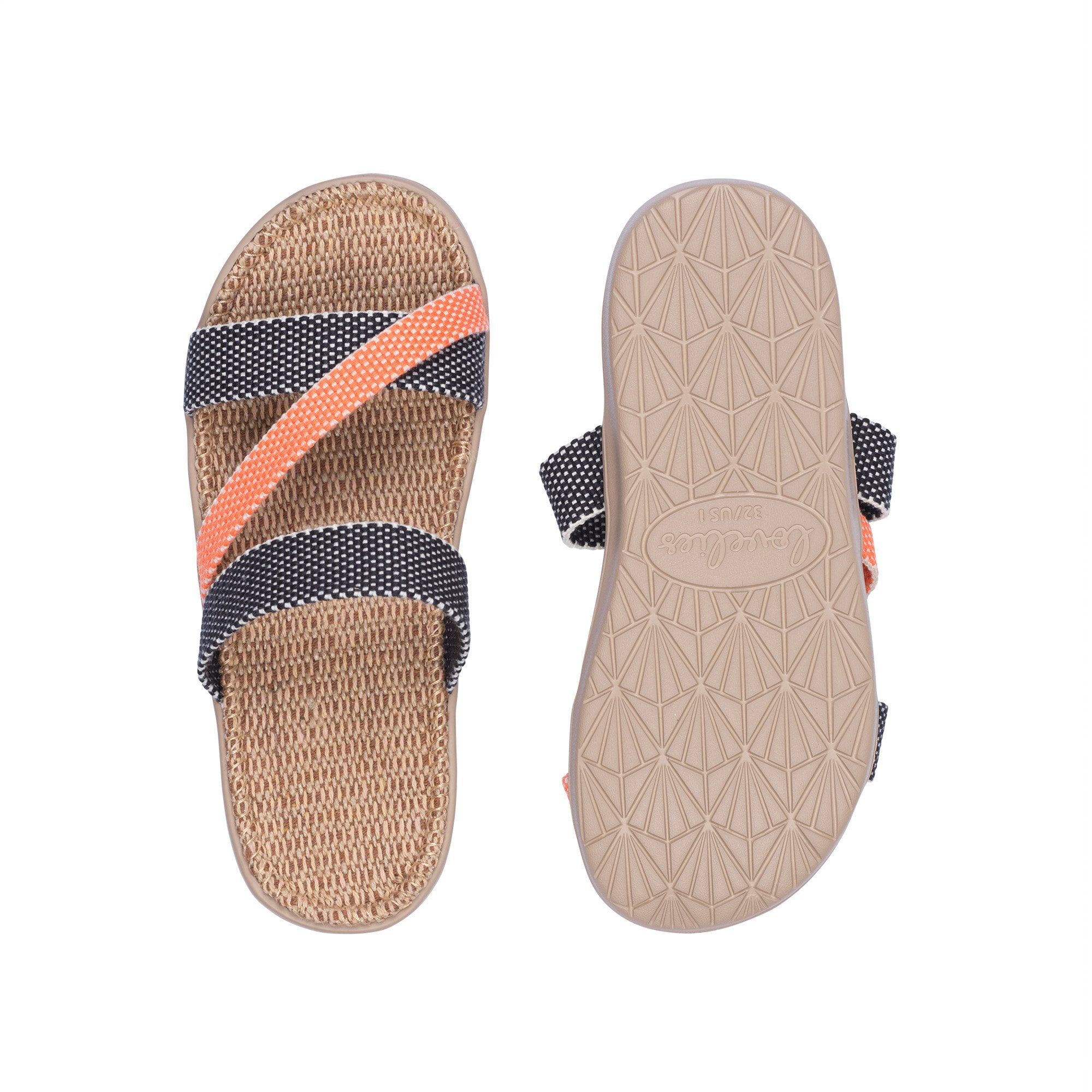 Sandals with straps of soft cotton. The comfortable inner sole in covered with jute