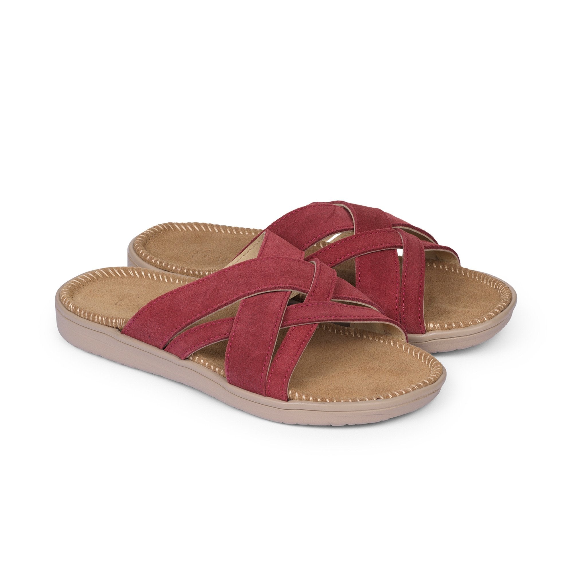 Sandals with straps of soft suede. The comfortable inner sole in covered with suede