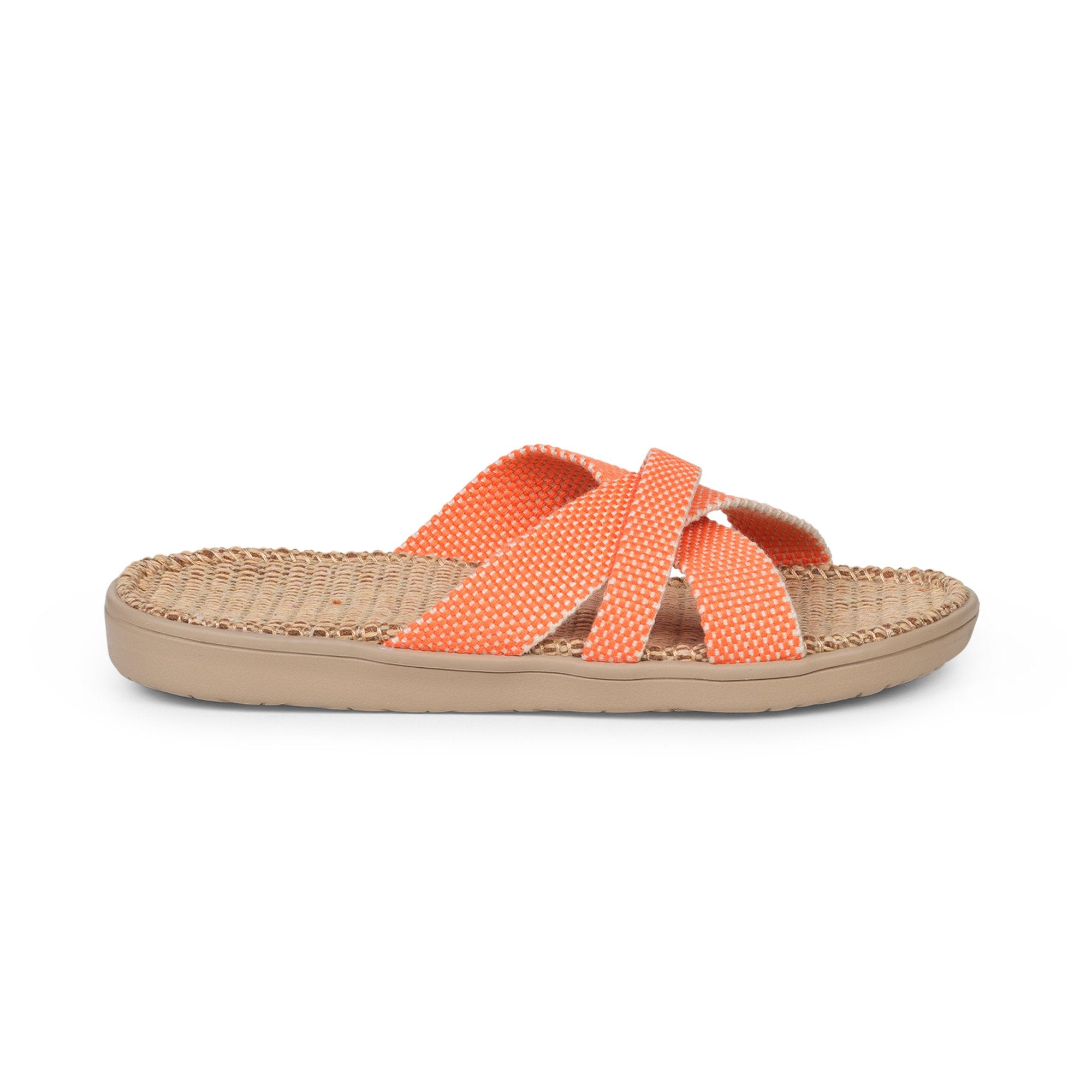Sandals with straps of soft cotton. The comfortable inner sole in covered with jute