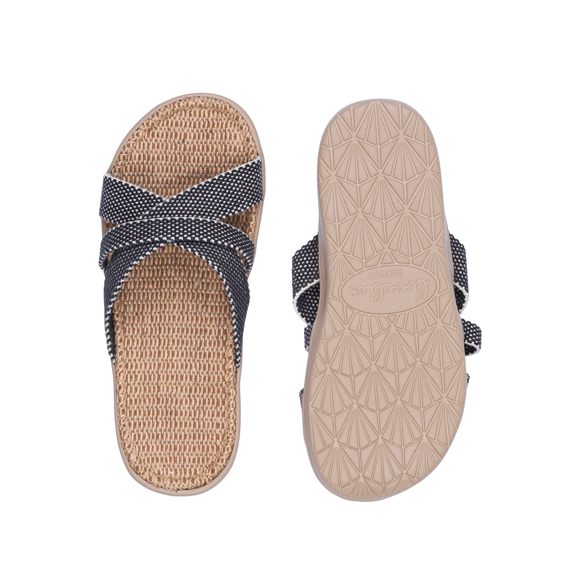 Sandals with straps of soft cotton. The comfortable inner sole in covered with jute