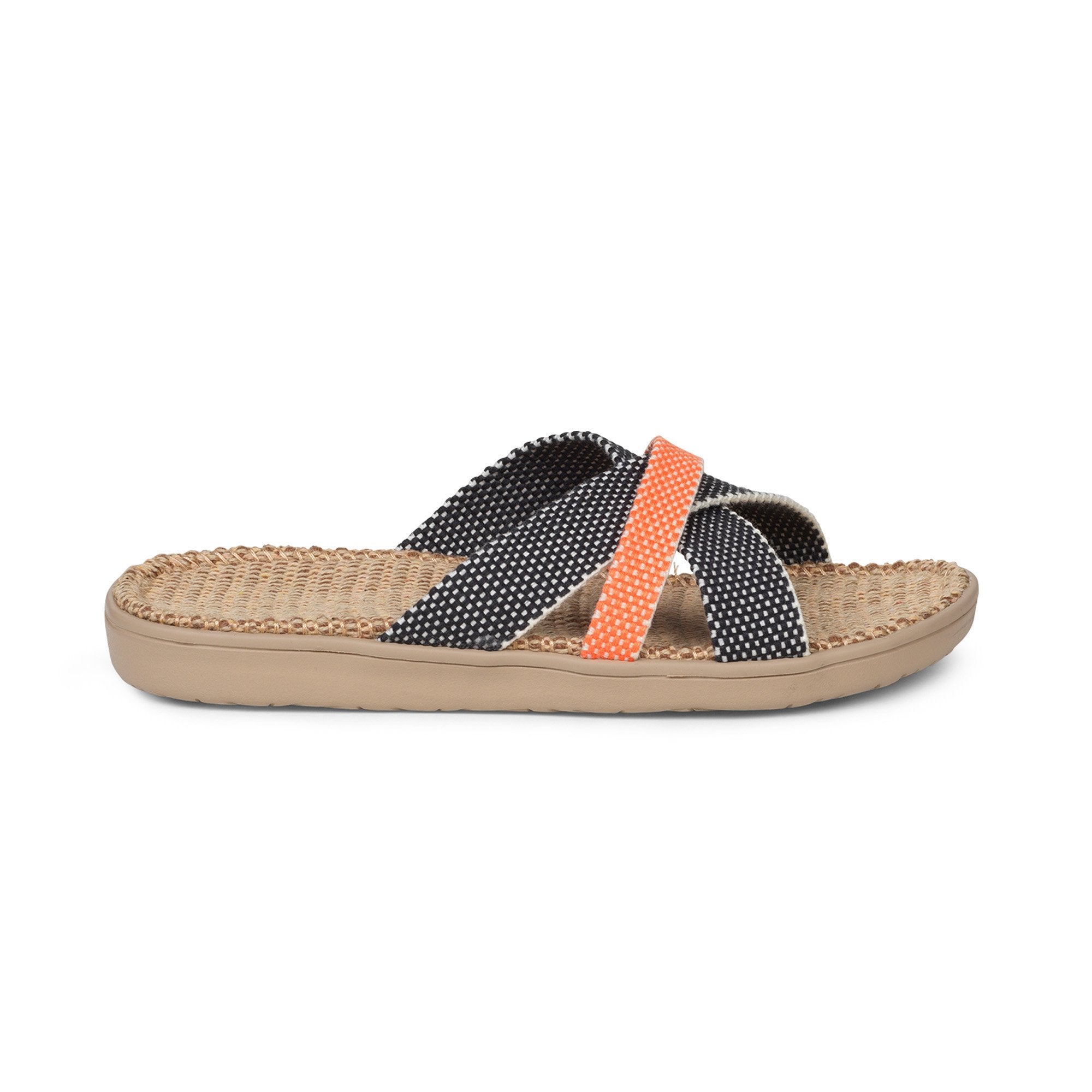 Sandals with straps of soft cotton. The comfortable inner sole in covered with jute