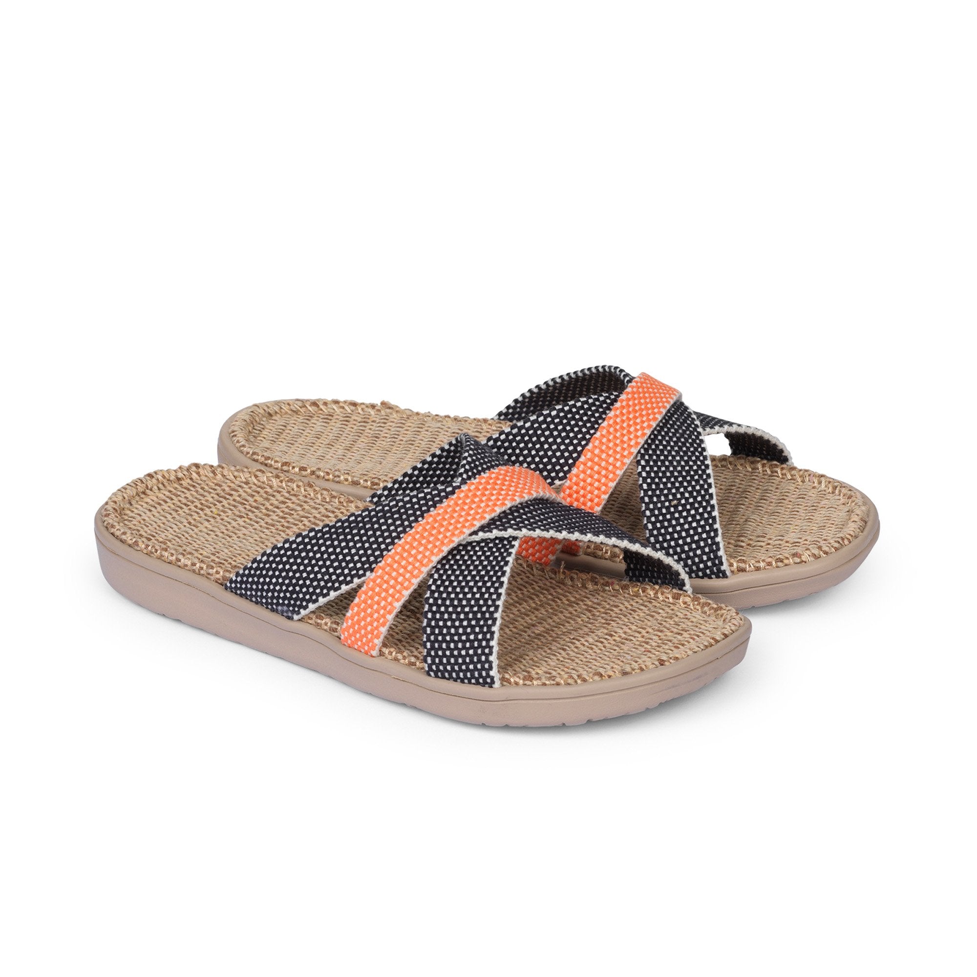 Sandals with straps of soft cotton. The comfortable inner sole in covered with jute