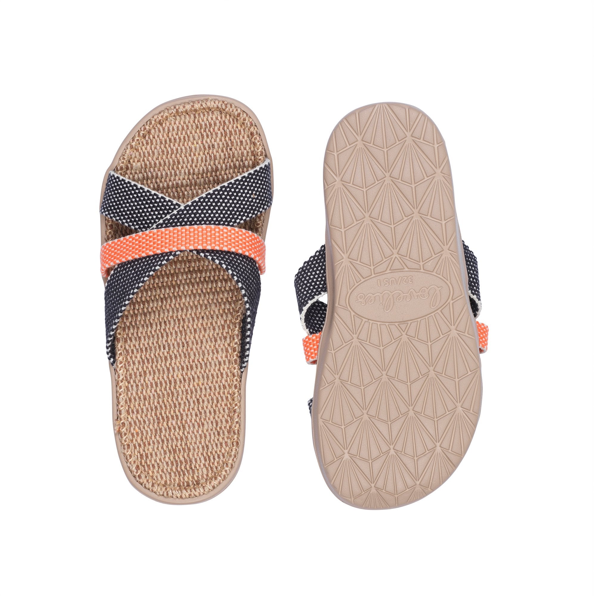 Sandals with straps of soft cotton. The comfortable inner sole in covered with jute