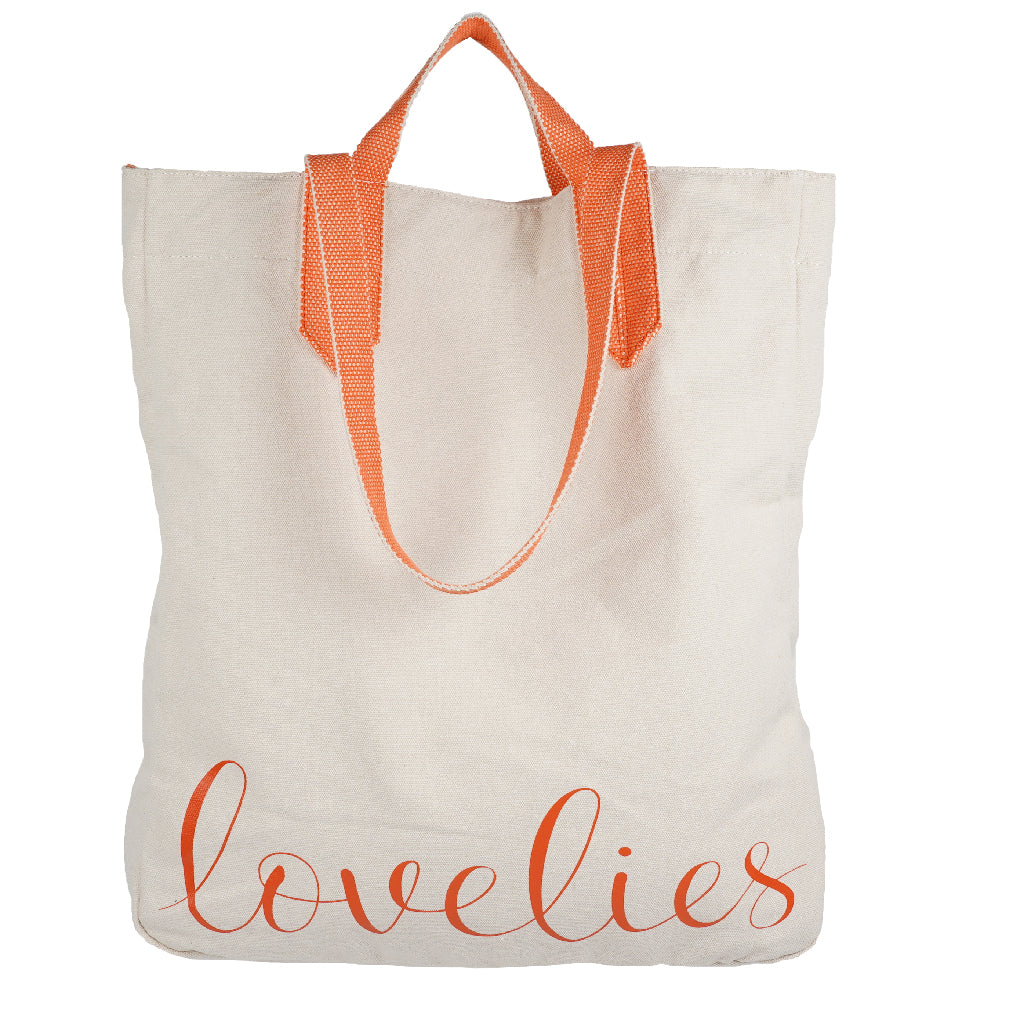 Lovelies shoulder shopper bag is made of high quality cotton and soft cotton webbing handles.