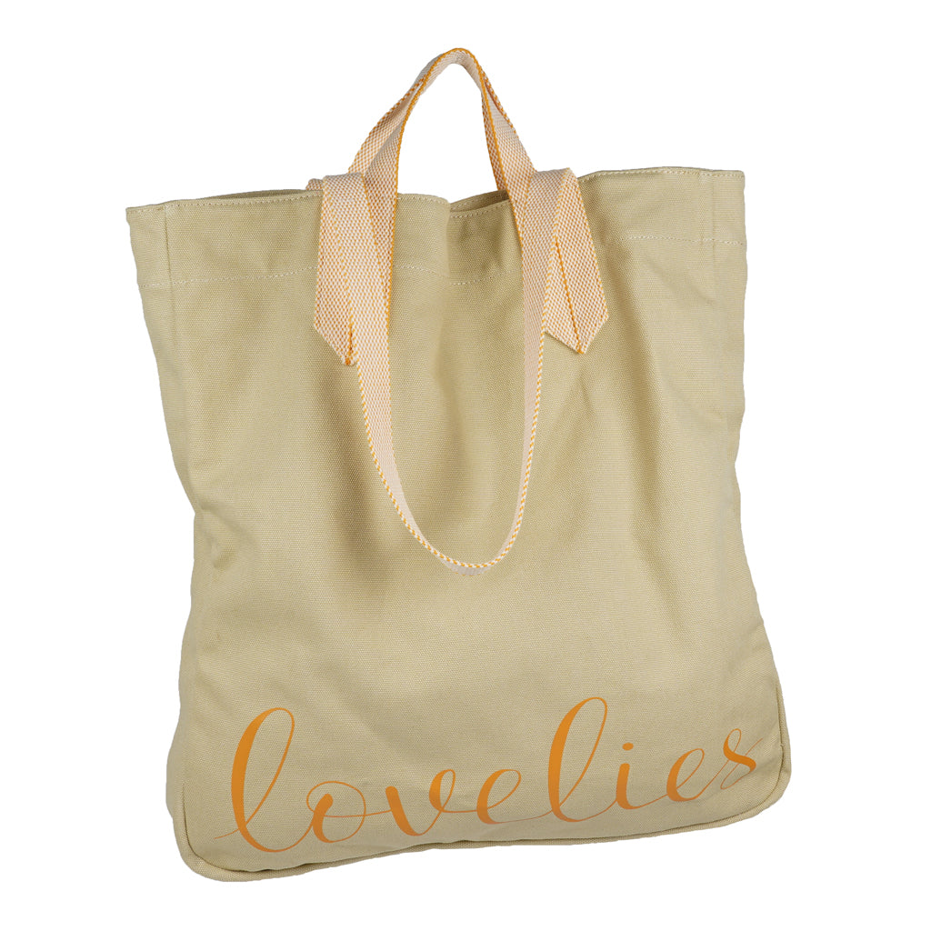 Lovelies shoulder shopper bag is made of high quality cotton and soft cotton webbing handles.