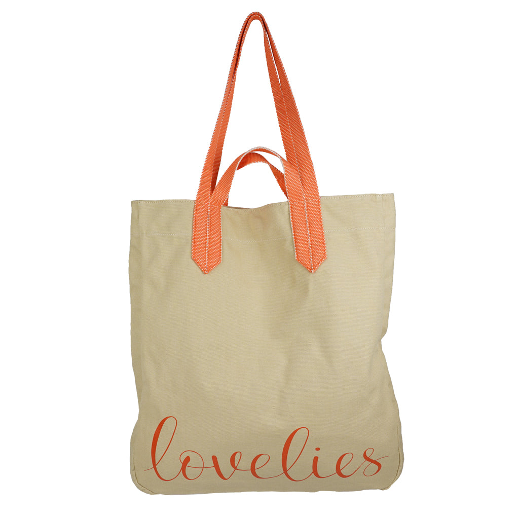 Lovelies shoulder shopper bag is made of high quality cotton and soft cotton webbing handles.