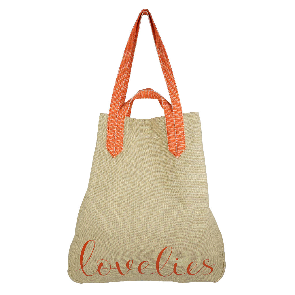 Lovelies shoulder shopper bag is made of high quality cotton and soft cotton webbing handles.