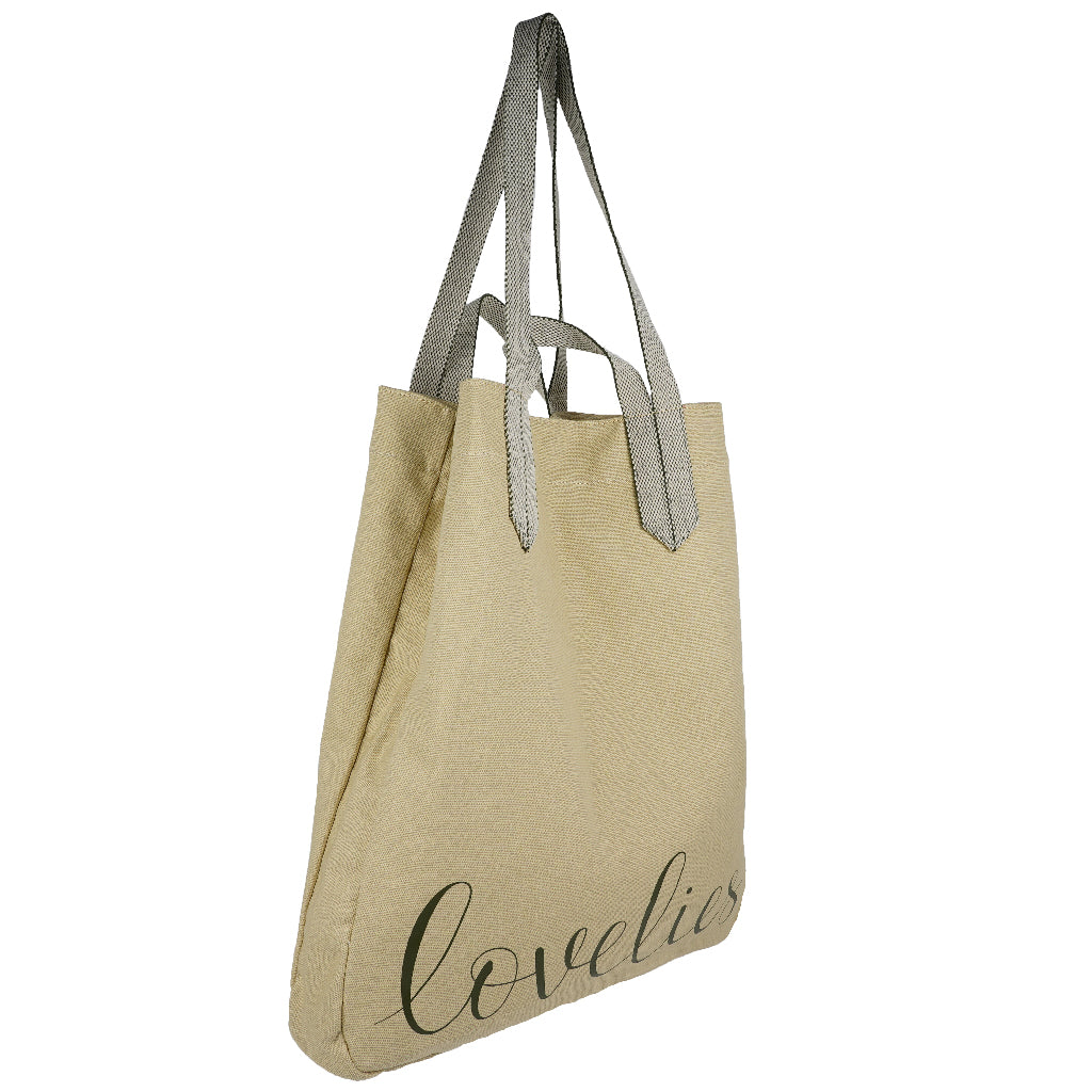 Lovelies shoulder shopper bag is made of high quality cotton and soft cotton webbing handles.