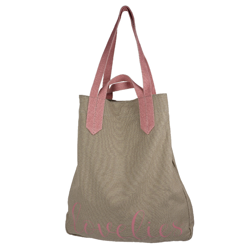 Lovelies shoulder shopper bag is made of high quality cotton and soft cotton webbing handles.