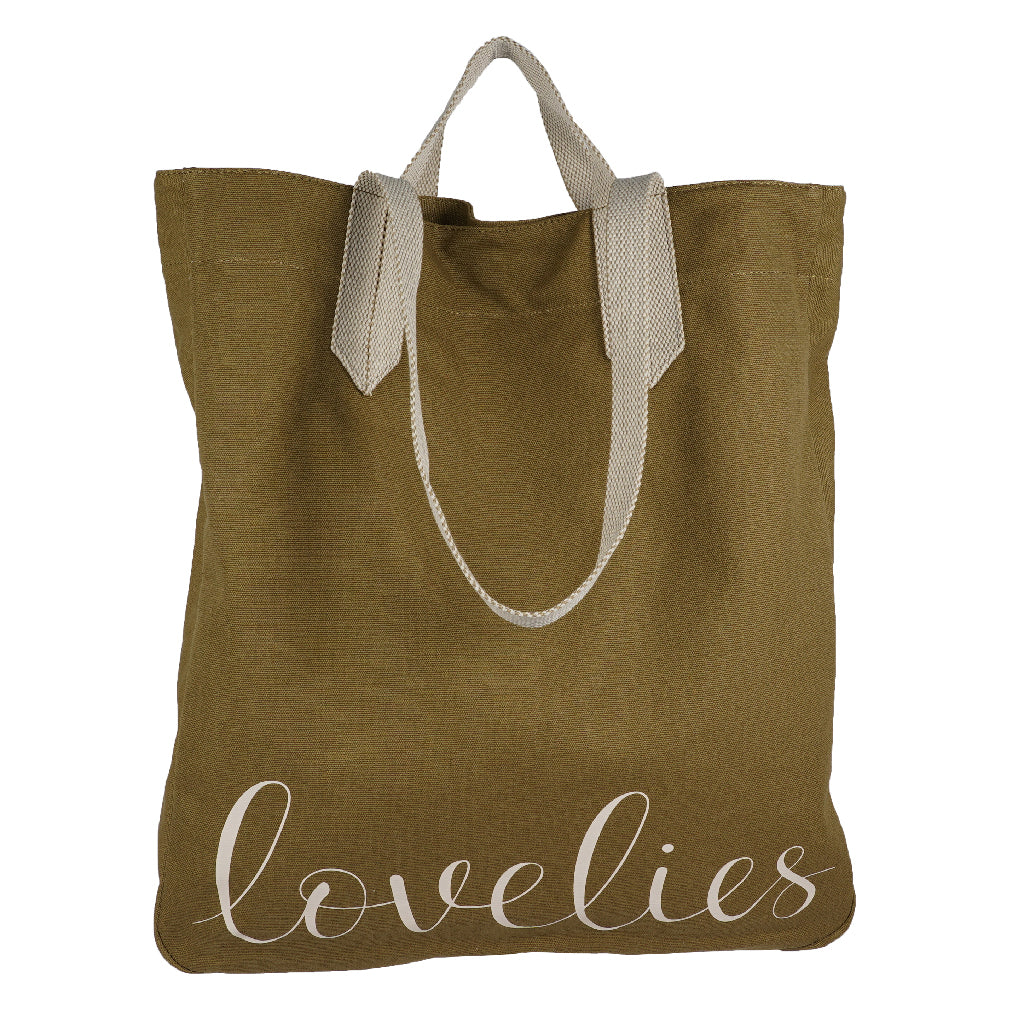 Lovelies shoulder shopper bag is made of high quality cotton and soft cotton webbing handles.