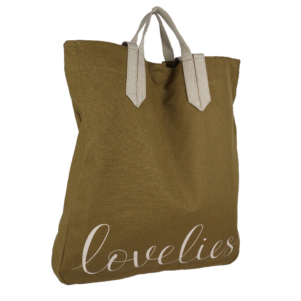 Lovelies shoulder shopper bag is made of high quality cotton and soft cotton webbing handles.