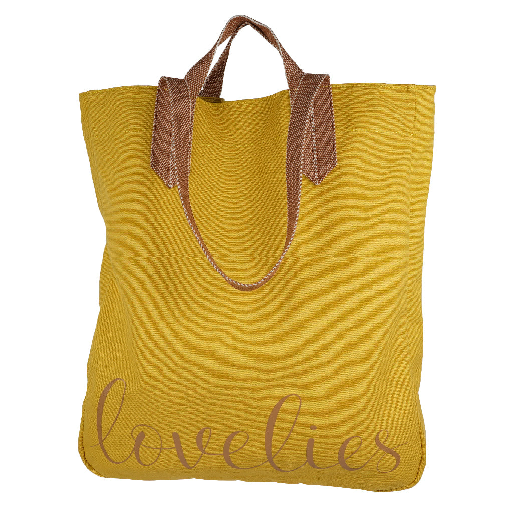 Lovelies shoulder shopper bag is made of high quality cotton and soft cotton webbing handles.