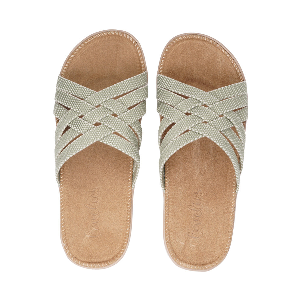 Mawalla - Lovelies Studio - Suede sandals with cotton straps - Once you’ve tried Lovelies’ summer sandals you’ll never want to wear any other footwear. With its delicate and soft fabrics, you feel at ease and elegant at the same time. The easy to-go sandals with their striking summer colours are a perfect fit to your feminine summer dresses and your light blue summer jeans. Member of 1% for the planet. Enjoy your Lovelies!