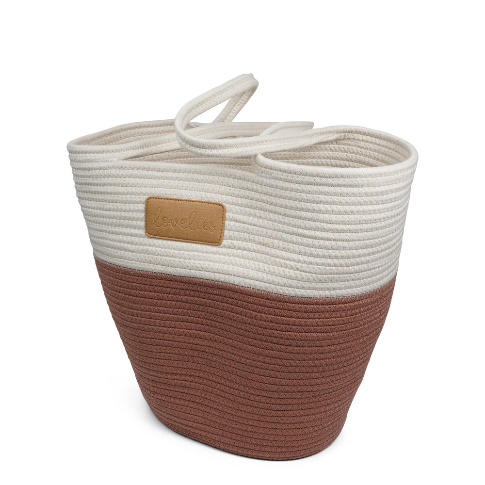 Lovelies Studio - Danish design - The NADI beach bag features a sleek and clean design, with a white upper that exudes a sense of effortless elegance. Adding a stylish twist, the bottom is adorned with a vibrant contrast color, making it a true standout accessory. At Lovelies, we prioritize both style and sustainability. That's why our Flamencos beach bag is made from a blend of cotton and recycled polyester, offering durability while minimizing our environmental impact.