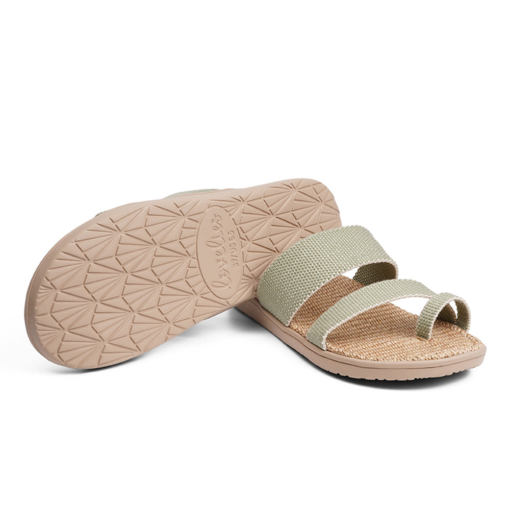 Pinamar, the 3 string sandal from Danish Lovelies Studio - Once you’ve tried Lovelies’ summer sandals you’ll never want to wear any other footwear. With its delicate and soft fabrics, you feel at ease and elegant at the same time. The easy to-go sandals with their striking summer colours are a perfect fit to your feminine summer dresses and your light blue summer jeans. We are proud members of 1% For the planet.