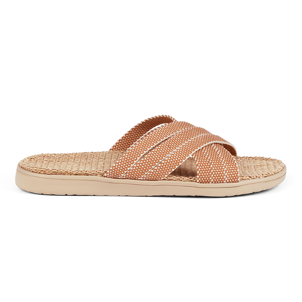 Lovelies Studio Denmark - The beautiful slip-on sandal with soft rubber sole which is covered in natural jute. The 6 crossing straps are woven in cotton. Laid back, feminin and styles sandal, designed in Denmark. The sandal is light and very comfortable to wear. Today we're selling sandals in more than 25 countries. We hope that you will fall in love with lovelies.